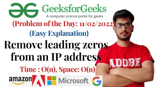 Remove leading zeros from an IP address geeksforgeeks Problem of the Day 2022