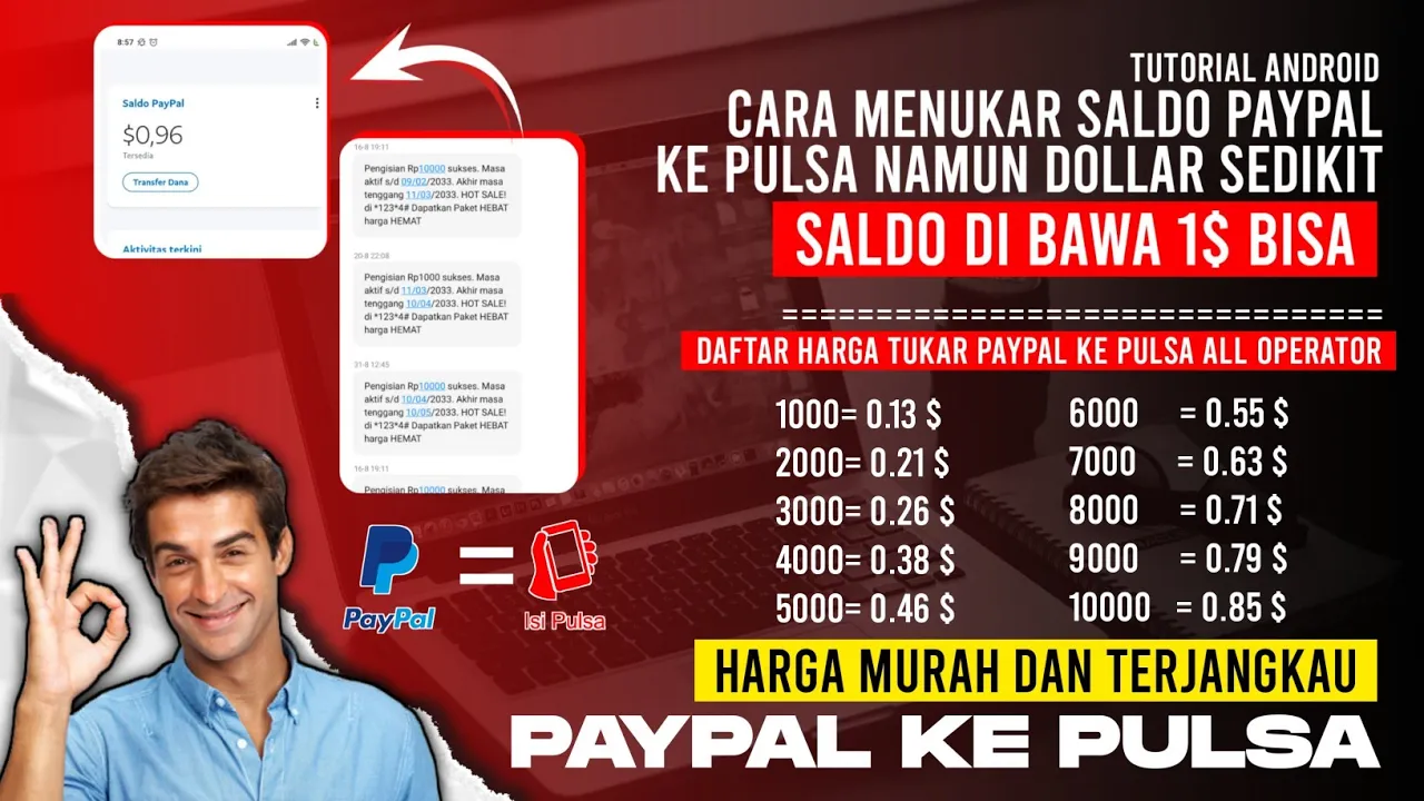 CARA BELI PULSA & PAKET INTERNET PAKE PAYPAL || CLAIM PAYPAL $5 GRATIS TANPA MISI APAPUN