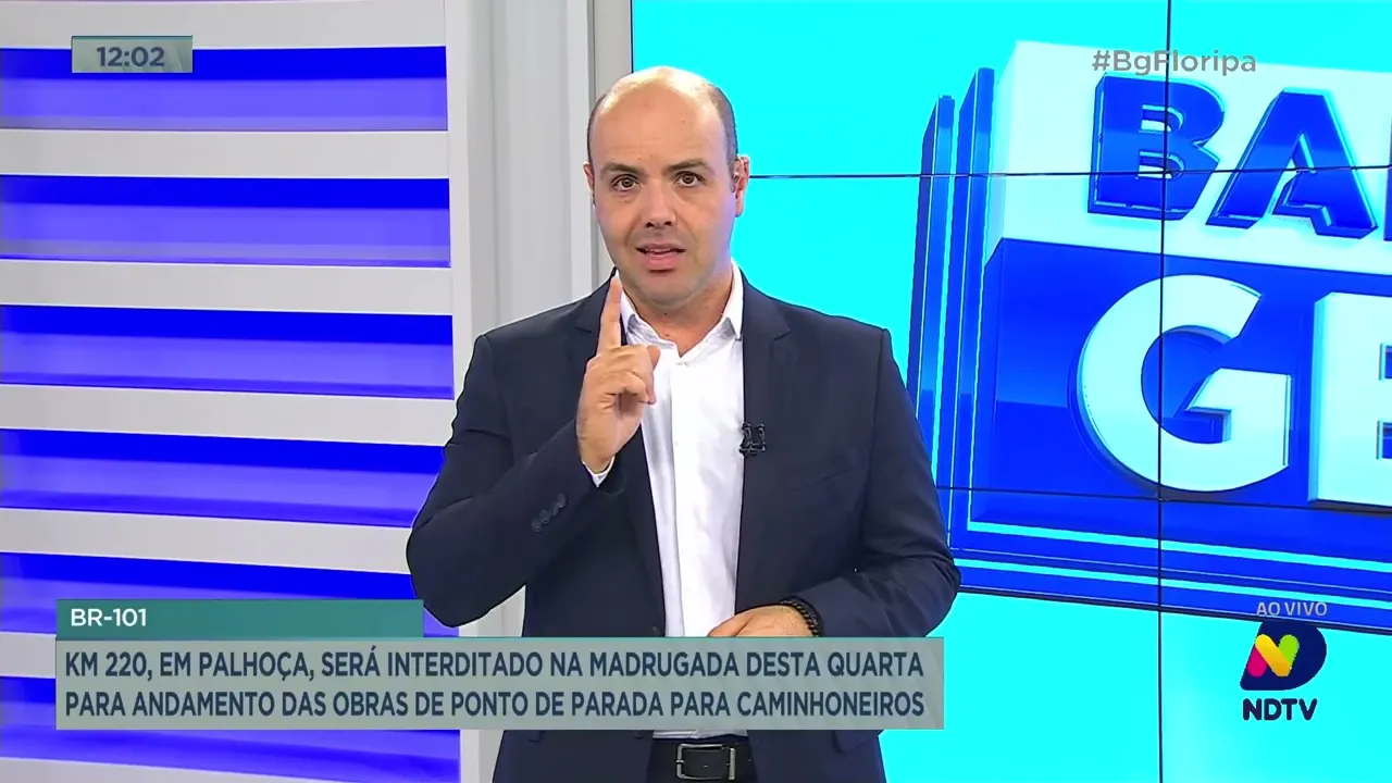 Km 220, em Palhoça, será interditado para andamento das obras de ponto de parada para caminhoneiros