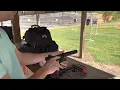 Suppressor on a Glock 43 X MOS rugged suppressor shooting short configuration 158 grain bullet