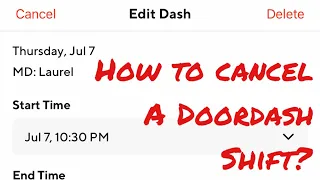 How to cancel a Doordash shift