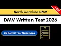 Pass North Carolina DMV Written Test 2026 30 Permit Test Questions