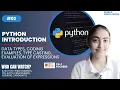 Python Data Types Coding Examples Type Casting Evaluation of expressions