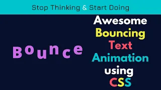Bouncing Text animation using CSS CSS bouncing text