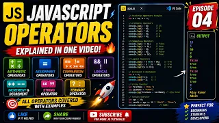 Learn ALL JavaScript Operators Step by Step Beginner Friendly Tutorial