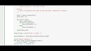 Day 100 Python Program to Count the Frequency of Each Word in a String using Dictionary