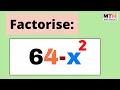 How to Factorise 64-x 2 64-x2 Factored