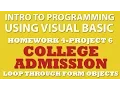 4-pp6 Visual Basic College Admission App TypeOf For Each Loops If Statements