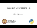 Week-2 Live Coding-1 Part-2