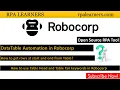 How to get the top and bottom rows from table Robocorp Table Head and Table Tail keywords Robocorp