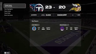2036 Super Bowl Titans 11-9 vs Vikings 13-7