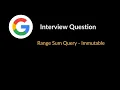 Range Sum Query - Immutable Google Interview Question Array Hashing LeetCode 303 C