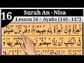 Download Lagu Surah An-Nisa Lesson 16 (Ayahs 140-147) In Beautiful Voice Arabic text HD|| Tajweed UL Quran Academy