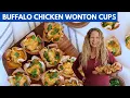 Easy Super Bowl Appetizer Buffalo Chicken Wonton Cups