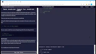 Basic JavaScript Comment Your JavaScript Code freeCodeCamp