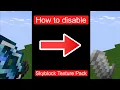 How to Disable Skyblock Texture Pack