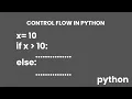 Control Flow in Python - If Elif Else statement