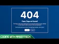 Responsive 404 Page with Animated Background HTML CSS Tutorial