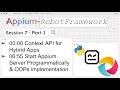 7 1 Appium - Context API for Hybrid Apps Start Appium Server Programmatically and OOPs