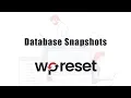 Database Snapshots - WP Reset