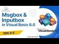 Msgbox and Inputbox Function in Visual Basic 6 0 Message Box Function Inputbox Function