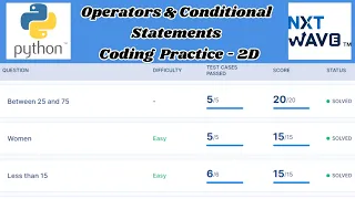Operators Conditional Statements Coding Practice - 2D Answers Python NxtWave CCBP 4 0