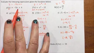 Function Notation - Input and Output