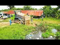 Download Lagu Daily Working By Bulldozer and Trucks Start to pushing stone to deep lake