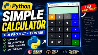 Python Simple Calculator Tkinter GUI Project for Beginners Step-by-Step