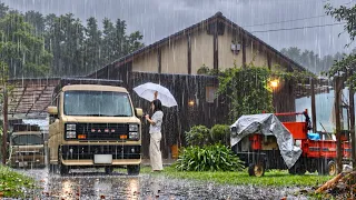 初の台風到来。買ったばかりの古民家に降り注ぐ豪雨と庭仕事。