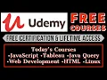 Udemy Courses For free free courses with FREE CERTIFICATE JavaScript jQuery Tableu