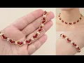 DIY Beaded HEART Bracelet Necklace Tutorial Horizontal Heart Beading Pattern