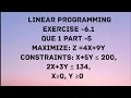 CHAPTER - 6 LINEAR PROGRAMMING EXERCISE