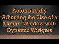 Automatically Adjusting the Size of a Tkinter Window with Dynamic Widgets