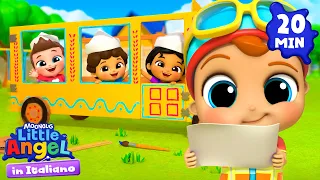 LE RUOTE DEL BUS (A SCUOLA) 🚌 | Little Angel Italiano | Cartoni Animati con Gianni Piccino