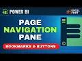 Power BI PAGE NAVIGATION Panel HOW TO easily create with Bookmarks Buttons