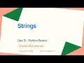 Lecture 12 Strings in Python Python Ramzan Free Online Course in Pashto 2025