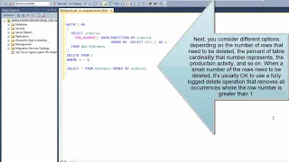 SQL Server Window Functions Eliminating Duplicate Rows using The PARTITION BY clause Lesson 4