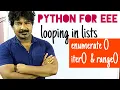 python for eee enumerate range iterator in python python by Seenu sir