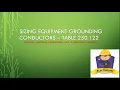 Sizing Equipment Grounding Conductors EGC - Table 250 122 Basics