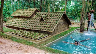 Primitive Living - Building Underground House with Swimming Pool