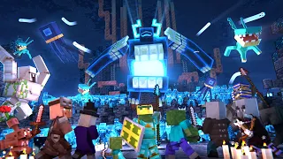 TWISTED WARDEN vs OVERWORLD ARMY -Zombie, Villager & Pillager (Minecraft Dungeons 2 Movie Animation)