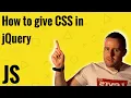How to give CSS class in jQuery tutorial for beginners