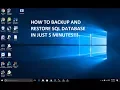 how to make sql database backup and restore in 5 minutes