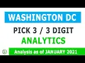 LOTTO UPGRADE WASHINGTON DC PICK 3 STATISTICAL NUMBER GUIDE JANUARY 2021