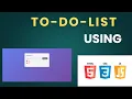 To-Do List App Using HTML CSS JavaScript Save Tasks with LocalStorage