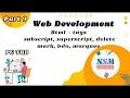 Subscript superscript delete Mark Bdo Marquee web development computer instructor html tags