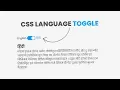 Pure CSS Change Language Toggle CSS Custom Checkbox Toggle