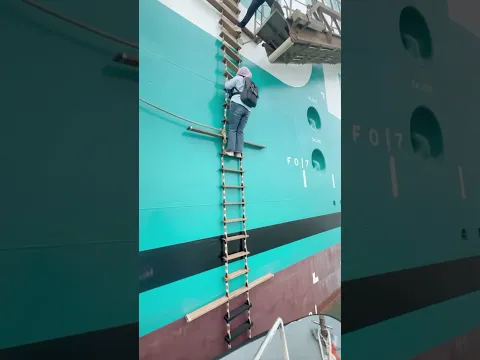 Female crew member leaves ship