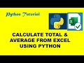 Calculate Total Average from Excel using Python